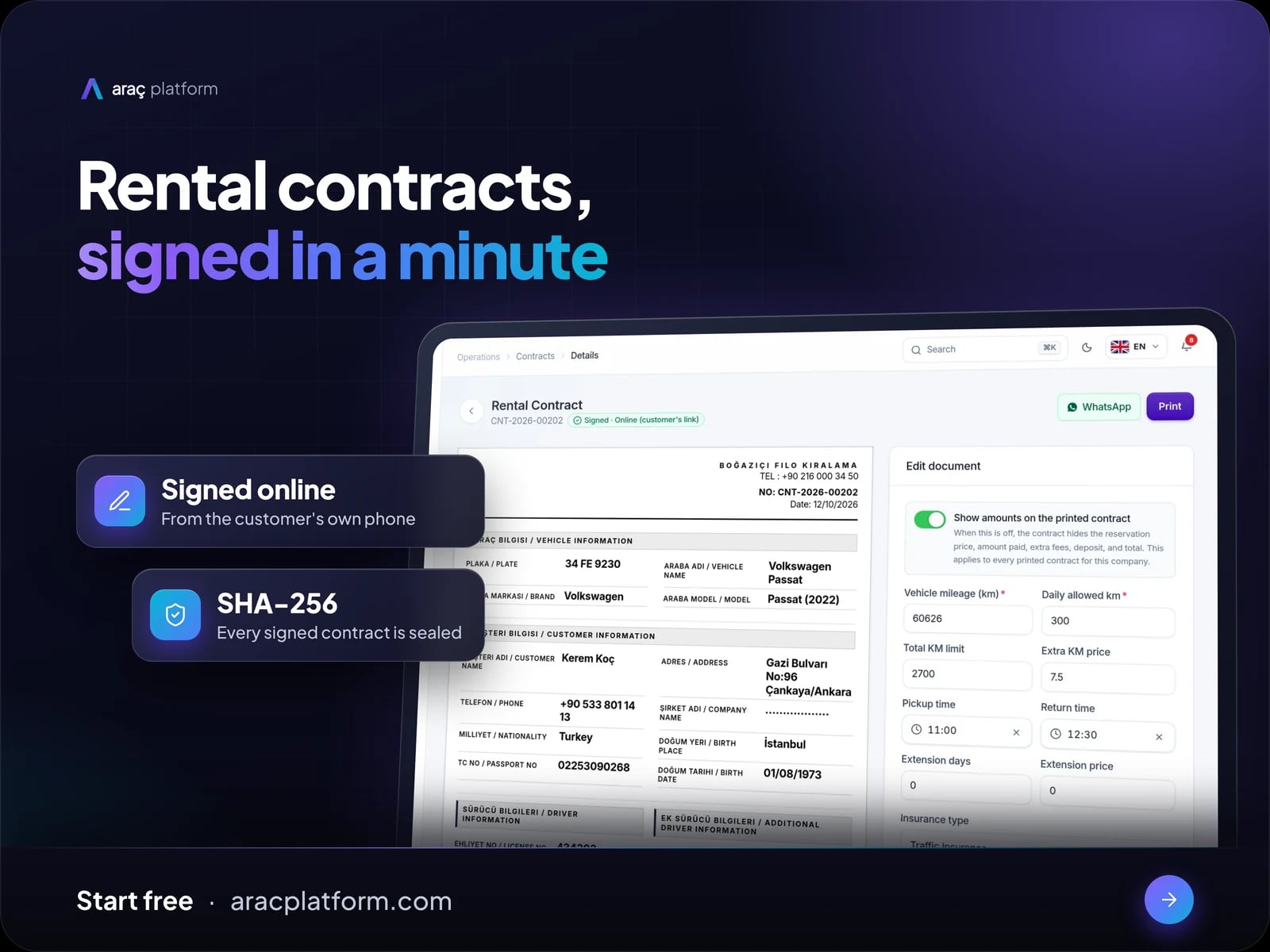 Digital contract & e-signature